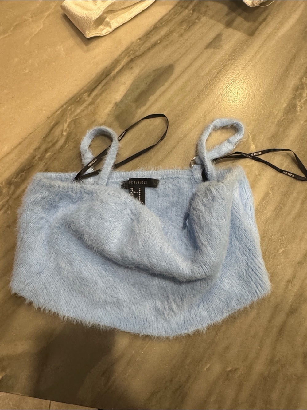 Forever 21 Light Blue Faux Fur Mini Shoulder Bag